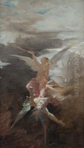 The Fall Of Lucifer by Edouard-Marie-Guillaume Dubufe