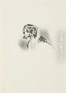 Etude De Tete De Chien by Ferdinand Philippe Duc D'Orleans