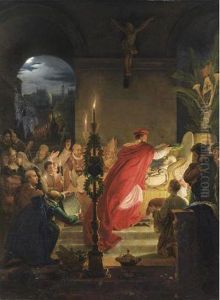 La Mort Du Tasse Au Couvent De Saint Onuphre by Louis Ducis