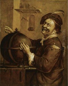 Laughing Democritus, Seated Next To A Terrestrial Globe