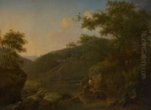 Pecheurs Au Bord Dela Riviere by Joseph Julien