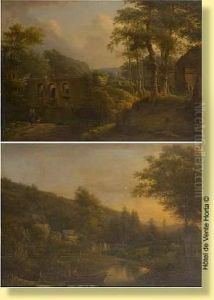 Paysages Romantiques Avec Cours D'eau by Joseph Julien