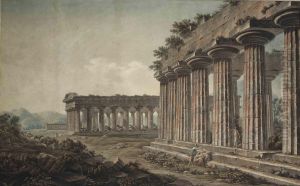 View Of The Two Temples Of Hera And The Temple Of Athena Atpaestum by Abraham Louis R. Ducros