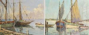 Docked Sail Boats