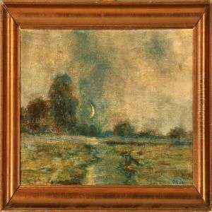 Autumn Landscape Inmoonlight by Ole Wolhardt Stampe Due