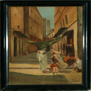 Arabian Street Scenery by Ole Wolhardt Stampe Due