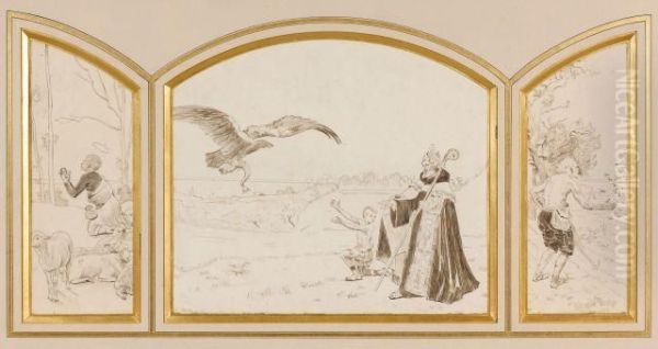 Le Miracle De Saint Cuthbert, Triptyque - view 1