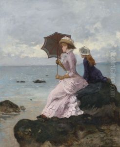 Sur La Falaise by Ernest Ange Duez
