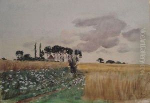 Les Champs De Bles by Ernest Ange Duez