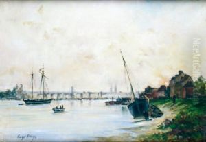 Vue Du Port De Rouen by Ernest Ange Duez