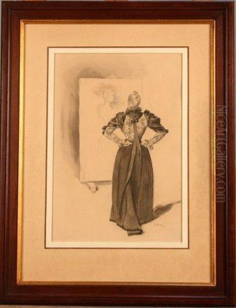Jeune Femme Posant. - view 1