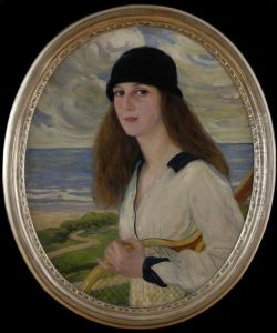 Mademoiselle Avec Une Raquette Detennis by Clementine-Helene Dufau