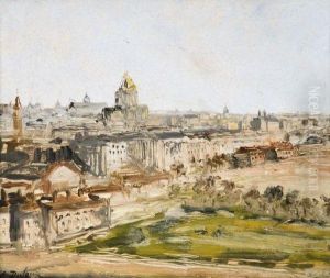 Vue Du Dome Des Invalides Depuis L'esplanade Du Champs Demars by Jacques-Edouard Dufeu