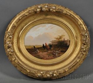 Landscape With Chickens And Ducks by Eliza B Duffey
