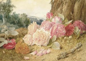 Still Life With Wild Pink Roses by Mary Elizabeth Duffield