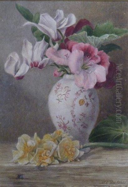 Cyclamen And Daffodils - view 1