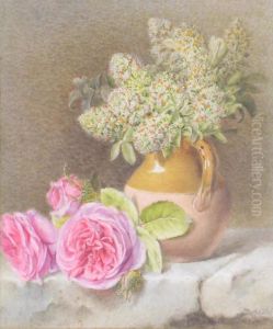 A Still Life Of Jug And Roses by Mary Elizabeth Duffield