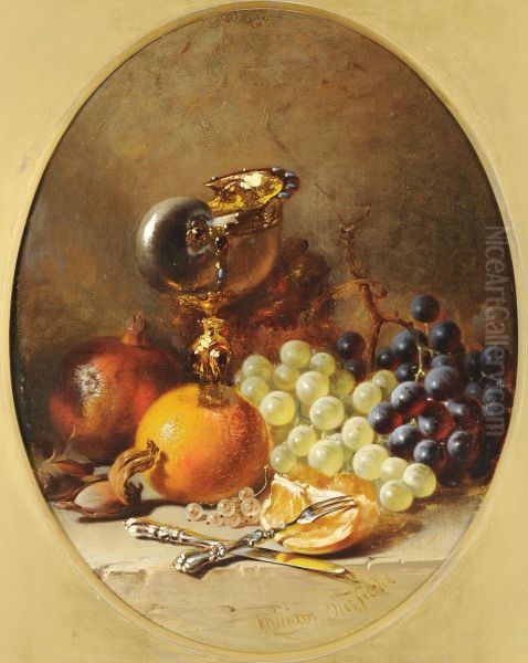 Still Life Of Fruit And A Drinking Vessel, With Silver Cutlery In The Foreground - view 1