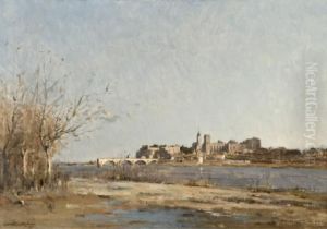 Vue Du Rhone Avec Le Palais Des Papes, Avignon by Camille Emile Dufour