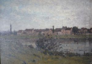 Bords De Seine Du Cote De Vetheuil by Camille Emile Dufour
