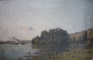 La Berge De Vetheuil by Camille Emile Dufour