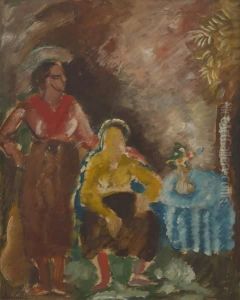 La Conversation Pres Du Gueridon by Maurice Dufrene