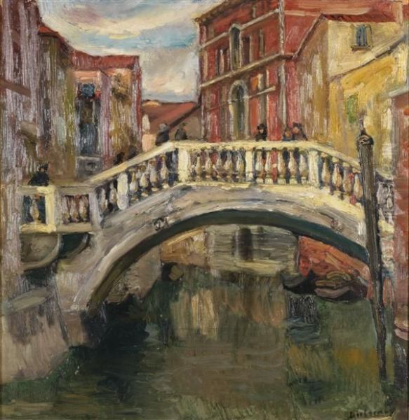 Pont Sur Le Petit Canal A Venise - view 1