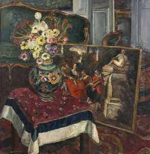 Fleurs Dans Un Interieur, 1924. by Georges Leon Dufrenoy