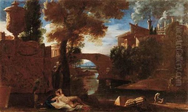 Paesaggio Con Rovine Classiche E Figure - view 1