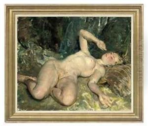 Reclining Female Nude by Thomas Cantrell Dugdale