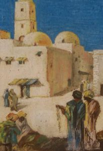 North African Town Scene by Thomas Cantrell Dugdale