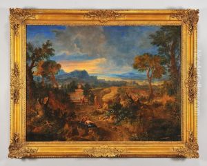 Paesaggio Romano Con Personaggi by Gaspard Dughet