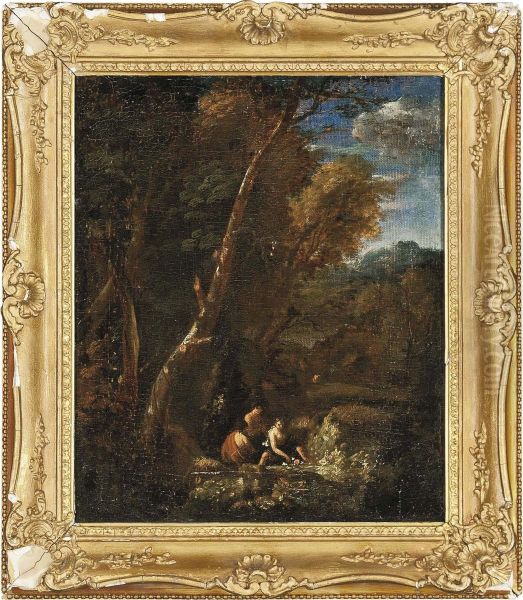 A Wooded Landscape With Classical Figures - view 1