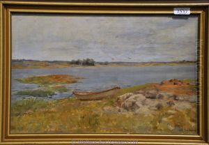 Rowing Boat Tied Up by Arthur Radclyffe Dugmore