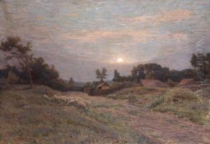 Paysage Au Troupeau De Mouton by Henri Aime Duhem
