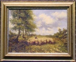 Shepherd With His Flock by Simon Duiker