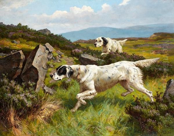 Two Setters Working A Moor - view 1