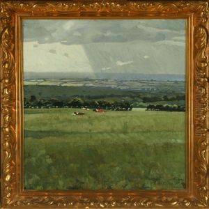 An Autumnlandscape With Resting Cattle by Charles Marie Dulac