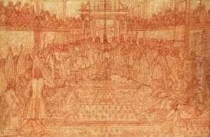 The Coronation Of King Louis Xv by Pierre Dulin