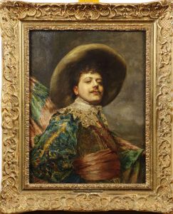 Portratt Forestallande Man Iford Hogtidsdrakt by Hippolyte F. Leon Duluard
