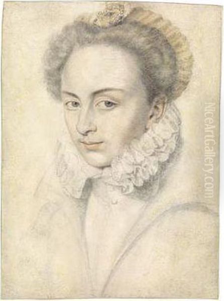 A Portrait Of Ayoung Woman In A Ruffled Collar - view 1