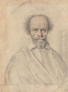 Portrait Of A Bearded Man Wearing A Cloak by Daniel Dumonstier