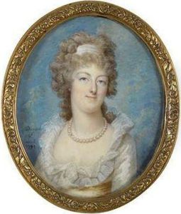 Bildnis Der Konigin Marie Antoinette In Weisem Kleid Und Perlenkette