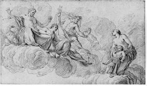 Venus Presente L'amour Aux Dieux, D'apres Le Sueur by Jean Dumont (le Romain)