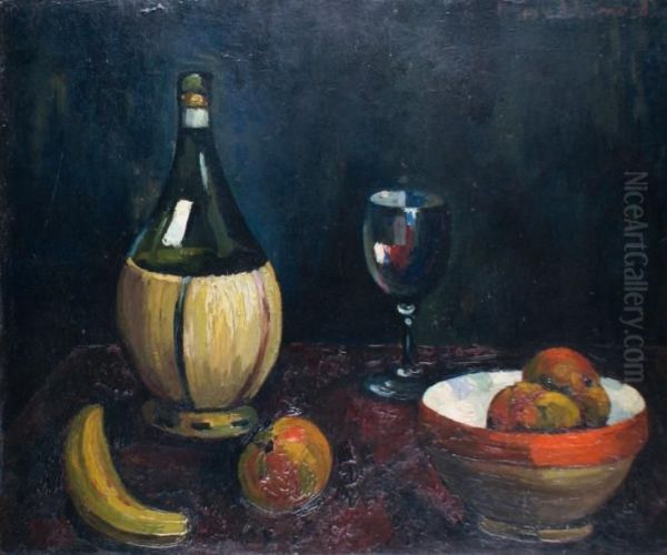 Nature Morte Aux Pommes Et A La Bouteille - view 1