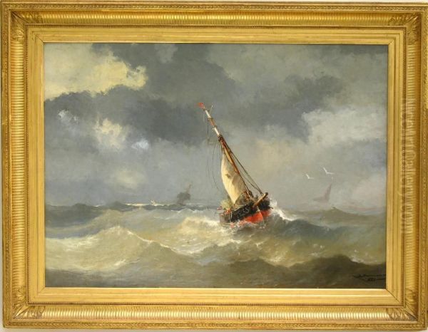 Bateau De Peche De Trouville Dans La Vague - view 1