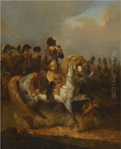 Napoleon Bonaparte And His Etat Major Advancing Into Battle by Eugene Dumoulin