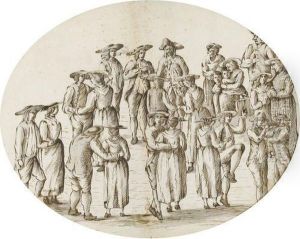 Bauerliche Gesellschaft Beim Tanz by Francois Aime L. Dumoulin