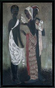 Panneau, Trois Figures by Jean Dunand
