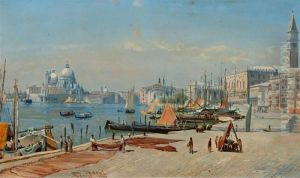 View Of San Marco And Santa Maria Della Salute In Venice . by Jean-Marc Dunant-Vallier